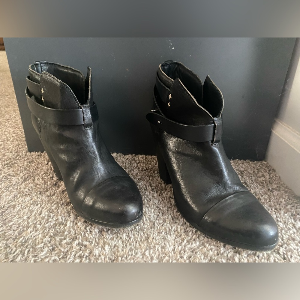Rag & Bone Black Leather Ankle Boots
